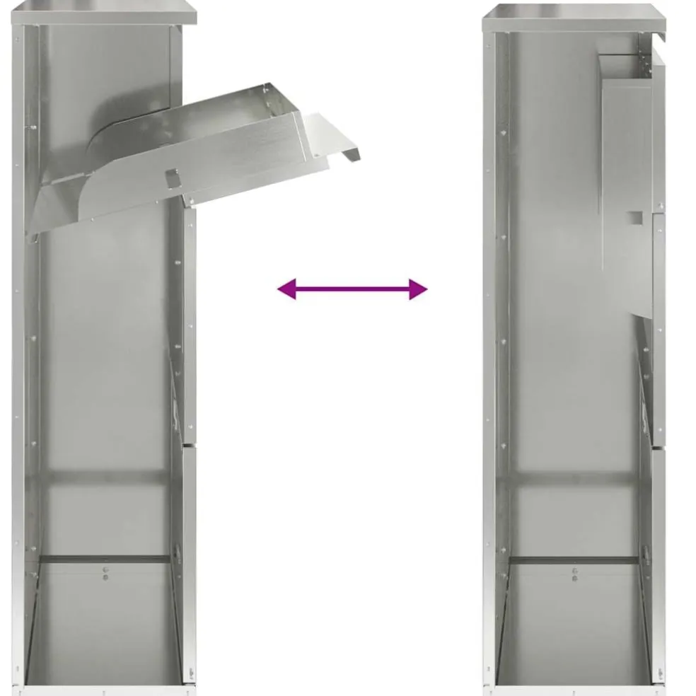 vidaXL Pakket inwerp box Zilver 44 x 22 x 82 cm Gegalvaniseerd staal