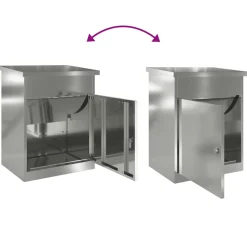 vidaXL Pakket inwerp box Zwart 47,5 x 38 x 59 cm Gegalvaniseerd staal