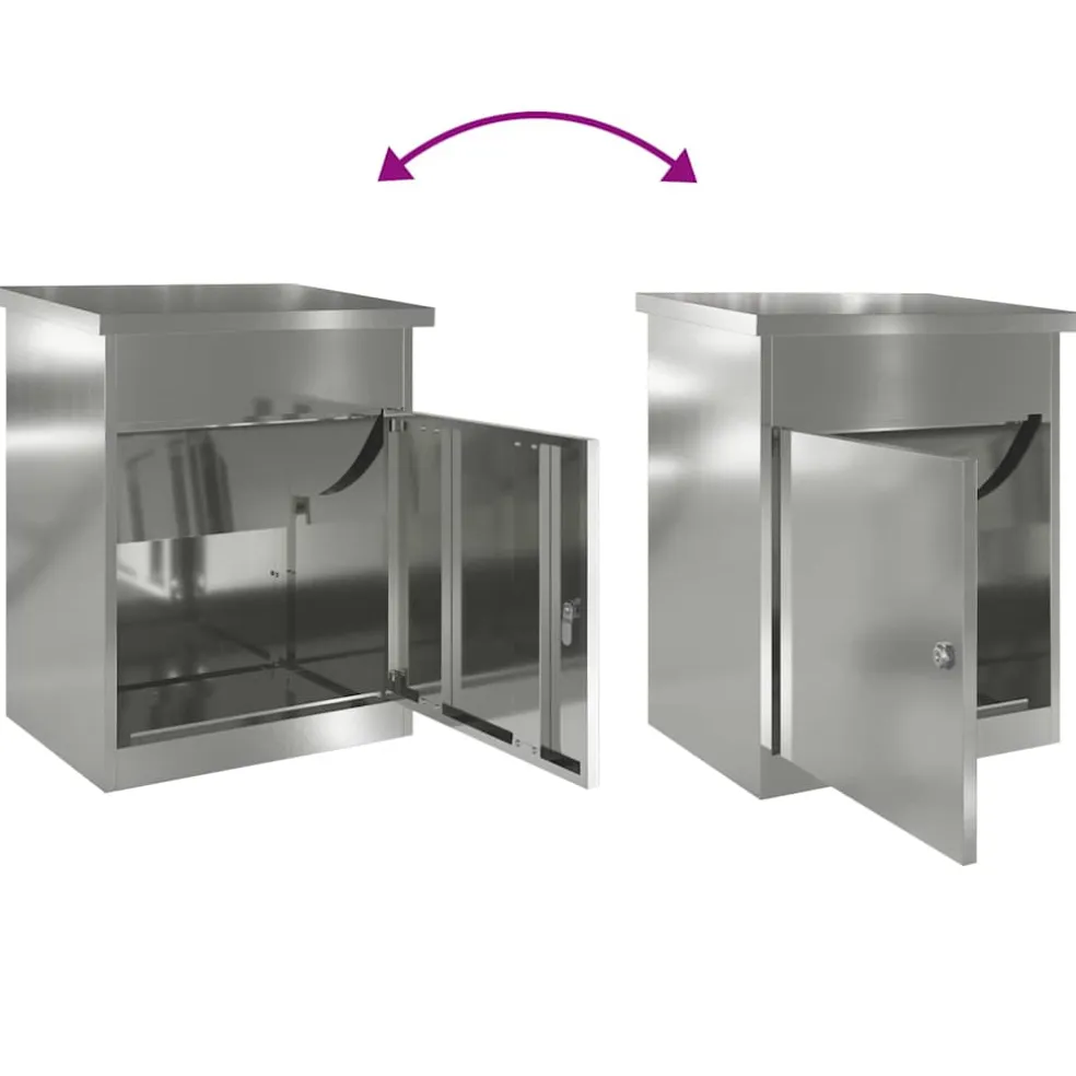 vidaXL Pakket inwerp box Zwart 47,5 x 38 x 59 cm Gegalvaniseerd staal
