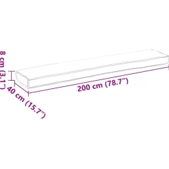 vidaXL Palet Kussen Grijs 200 x 40 x 8 cm Oxford Stof