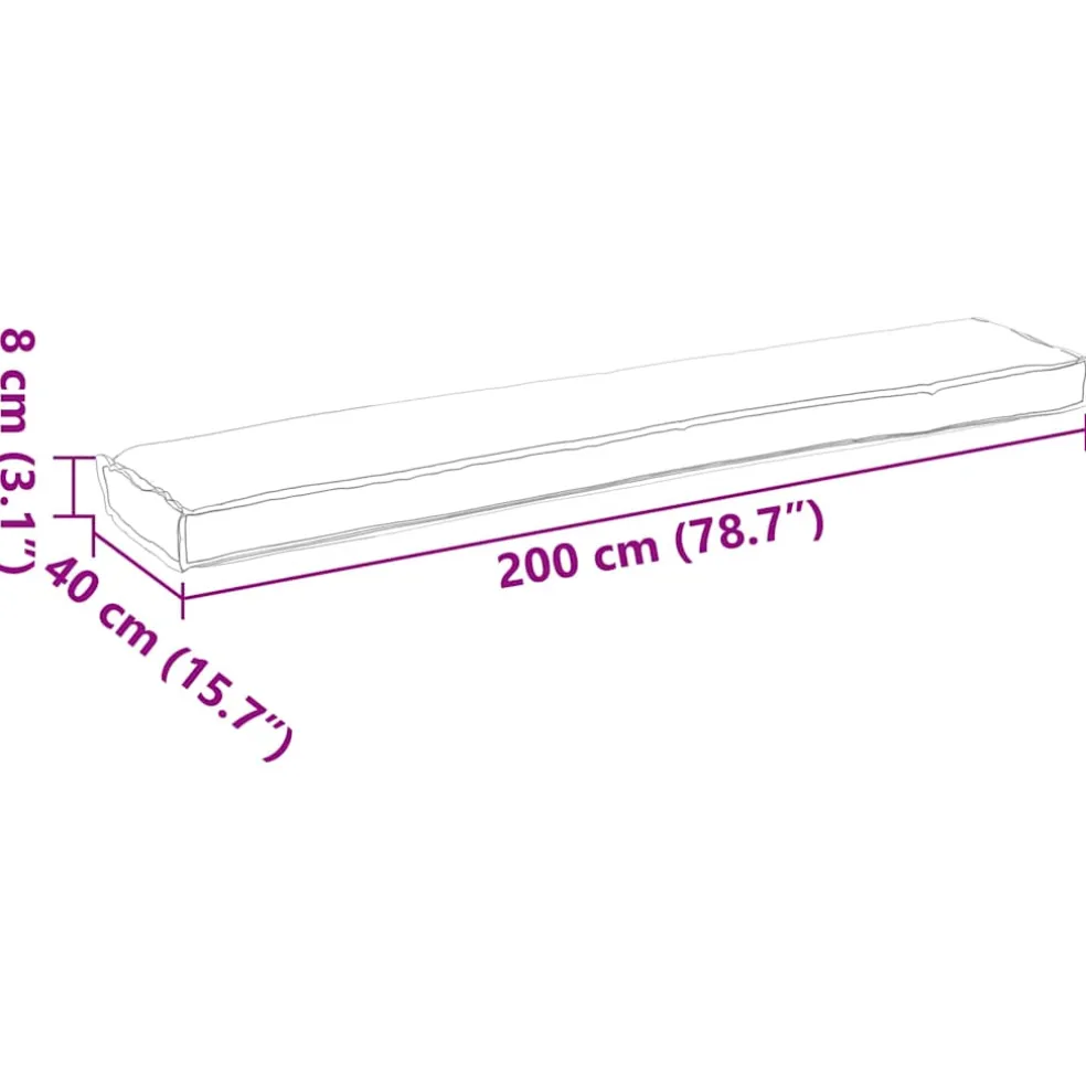 vidaXL Palet Kussen Grijs 200 x 40 x 8 cm Oxford Stof