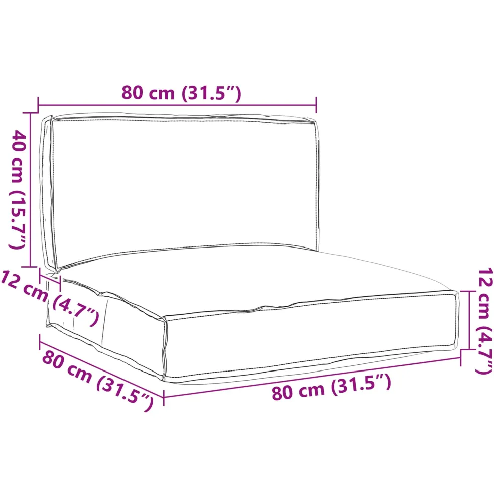 vidaXL Pallet Kussen Set Oxford Stof Antraciet 80 x 80 x 52 cm
