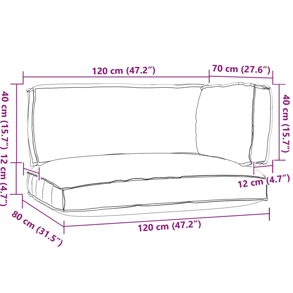 vidaXL Pallet Kussen Set Oxford Stof Antraciet 120 x 80 x 52 cm