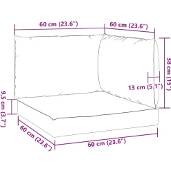 vidaXL Palletkussens 3 st oxford stof crèmewit