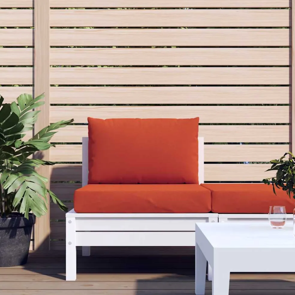 vidaXL Palletkussens 2 st stof gemêleerd rood