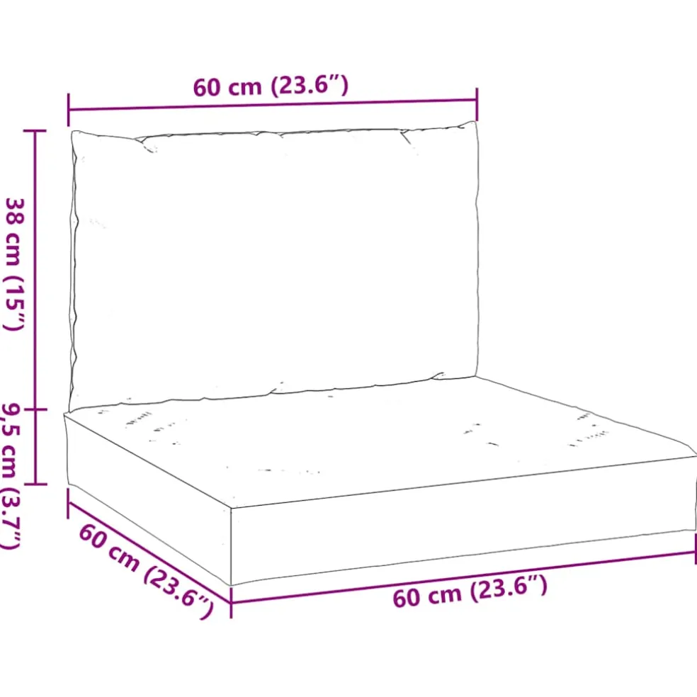 vidaXL Palletkussens 2 st stof gemêleerd rood