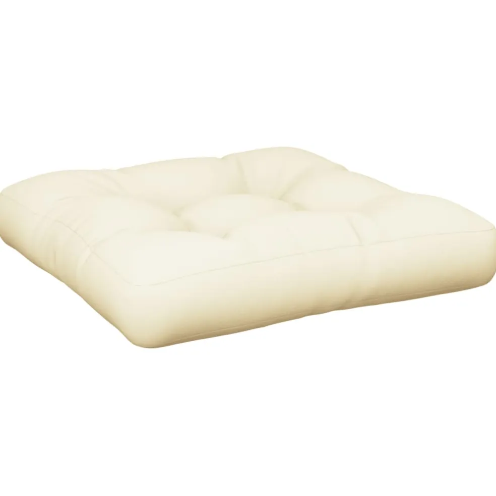 vidaXL Palletkussens 2 st stof crèmekleurig