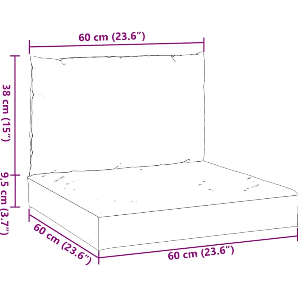 vidaXL Palletkussens 2 st stof antraciet