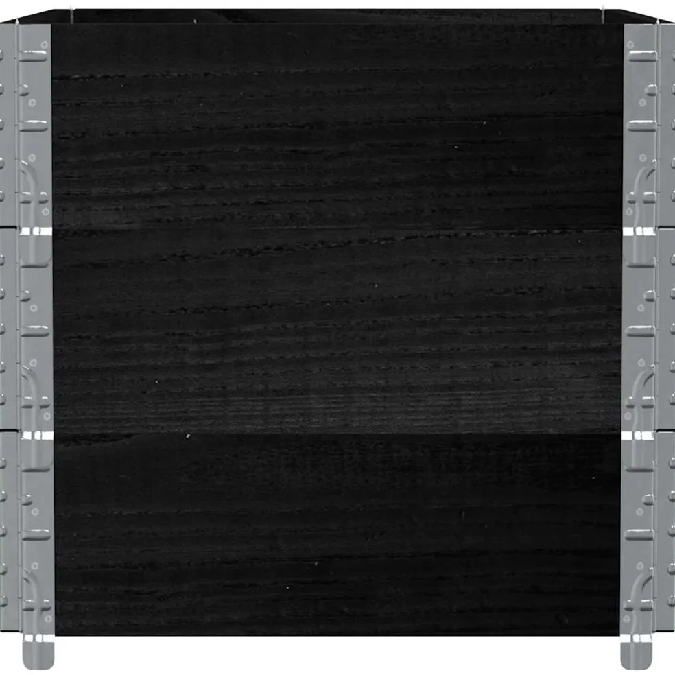 vidaXL Palletopzetranden 3 st 80x60 cm massief grenenhout zwart