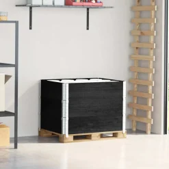 vidaXL Palletopzetranden 3 st 80x60 cm massief grenenhout zwart