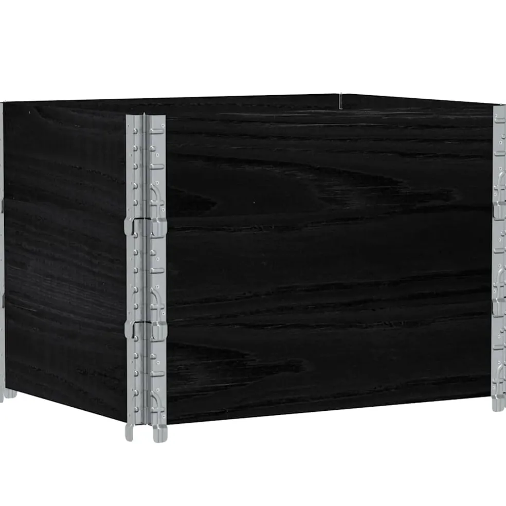 vidaXL Palletopzetranden 3 st 80x60 cm massief grenenhout zwart