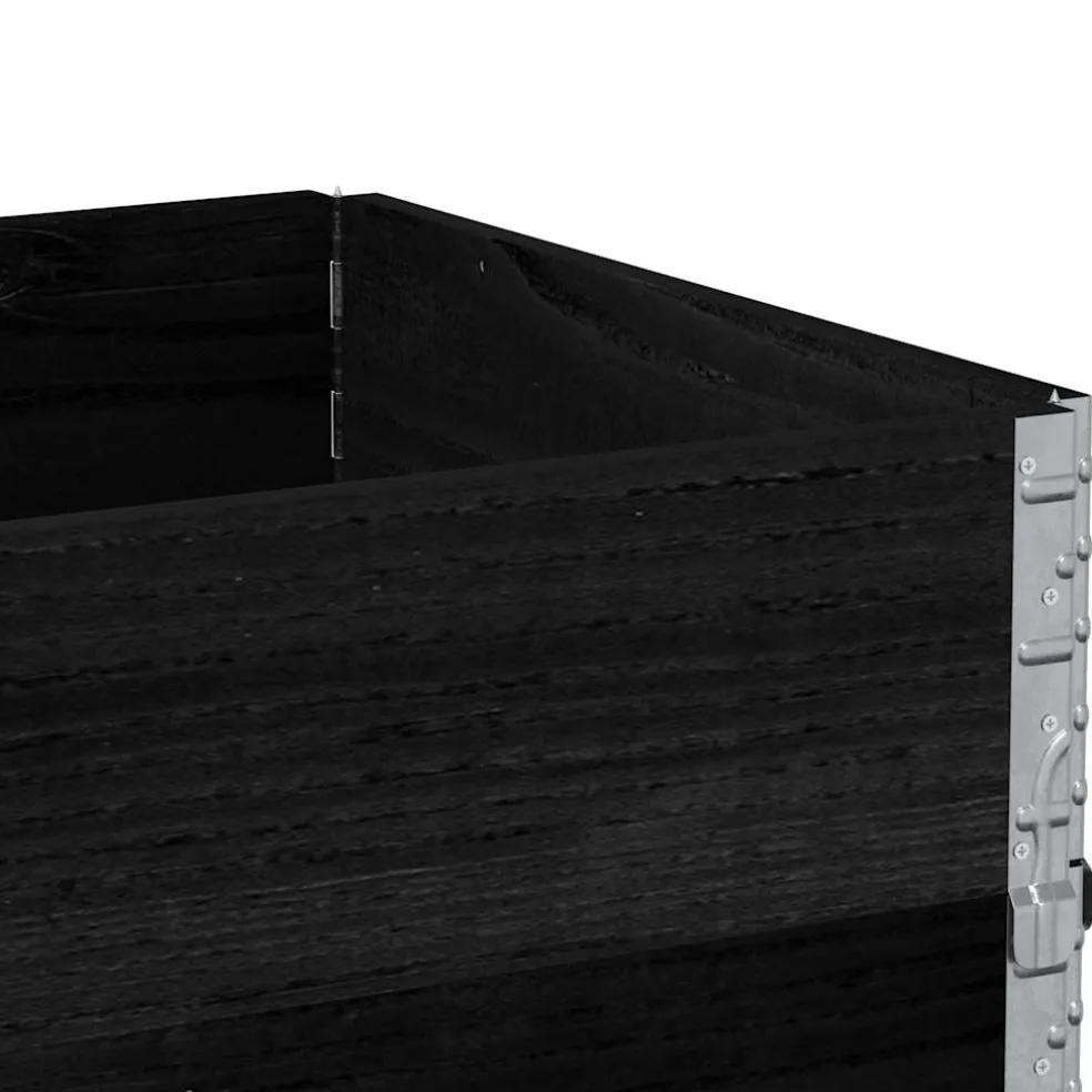 vidaXL Palletopzetranden 3 st 80x60 cm massief grenenhout zwart