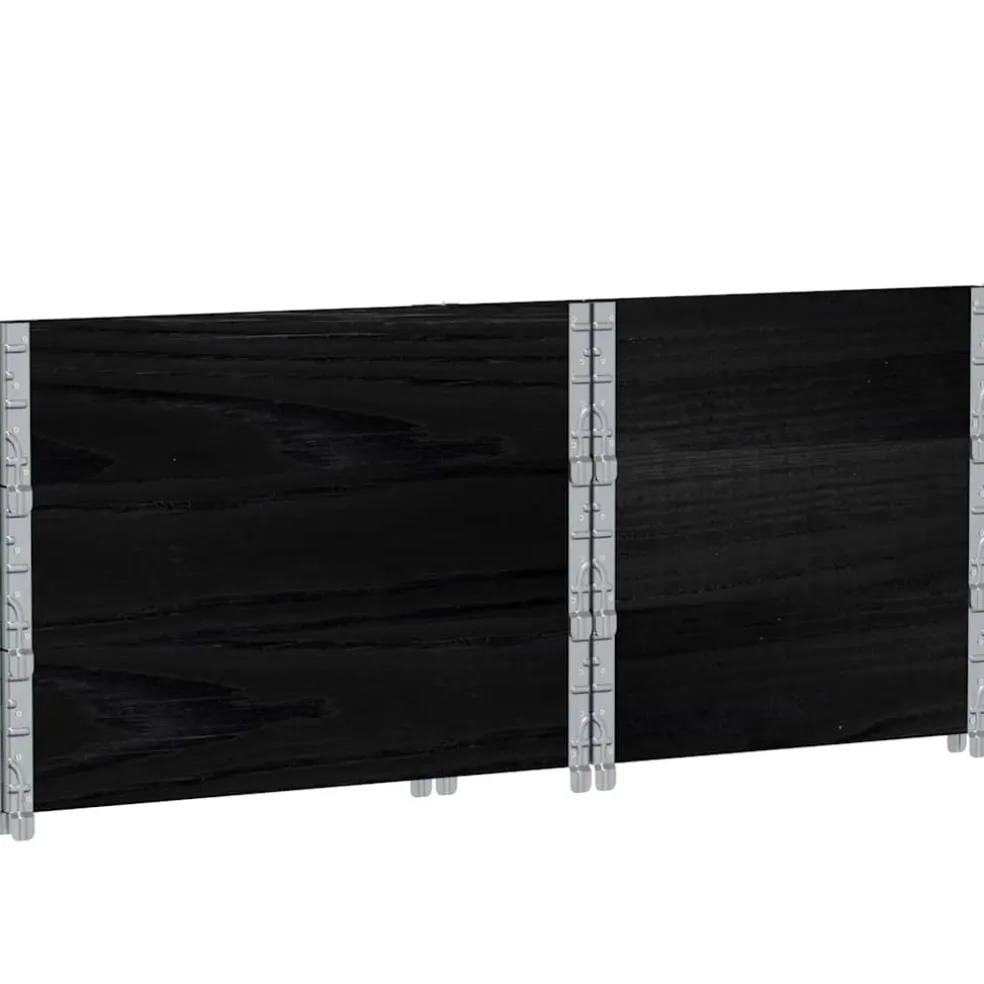 vidaXL Palletopzetranden 3 st 80x60 cm massief grenenhout zwart