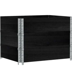 vidaXL Palletopzetranden 3 st 80x60 cm massief grenenhout zwart