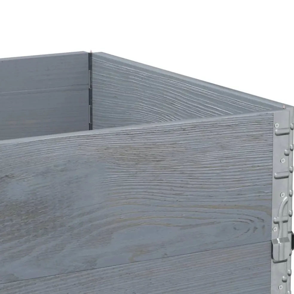 vidaXL Palletopzetranden 3 st 80x60 cm massief grenenhout grijs