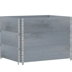 vidaXL Palletopzetranden 3 st 80x60 cm massief grenenhout grijs