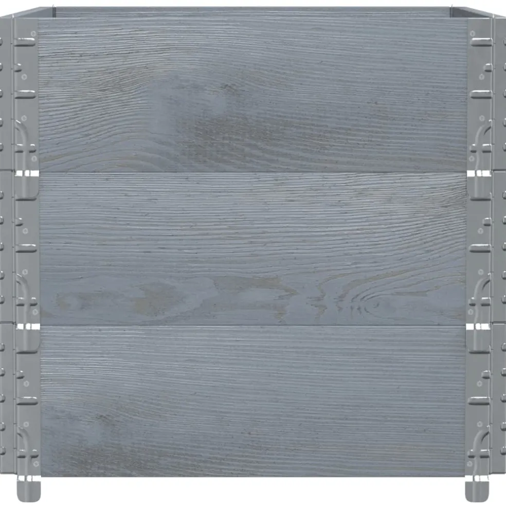 vidaXL Palletopzetranden 3 st 80x60 cm massief grenenhout grijs