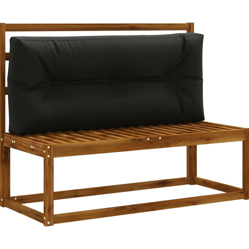 vidaXL Pallet Rugkussen VIANEN 100% Polyester Zwart 120 x 40 x 12 cm