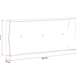 vidaXL Pallet Rugkussen VIANEN 100% Polyester Zwart 120 x 40 x 12 cm
