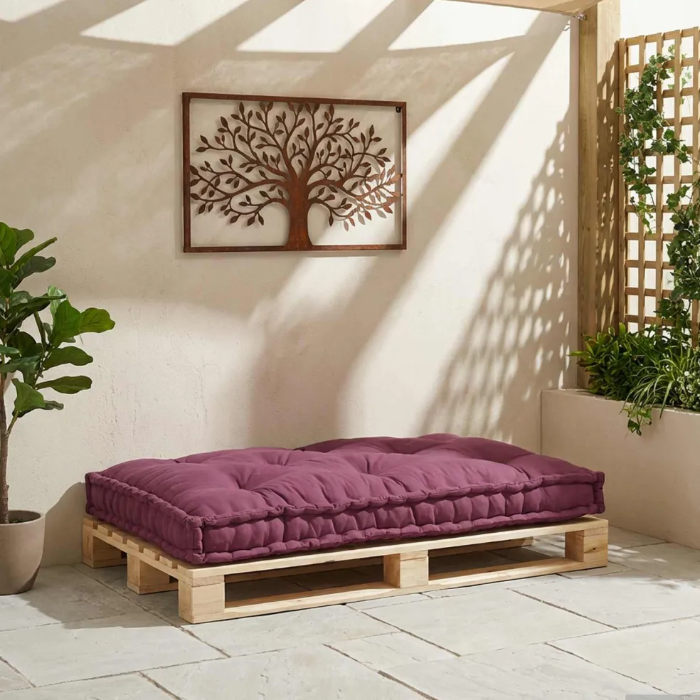 vidaXL Pallet Sofa Kussen Bordeaux 120 x 80 x 12 cm Stof