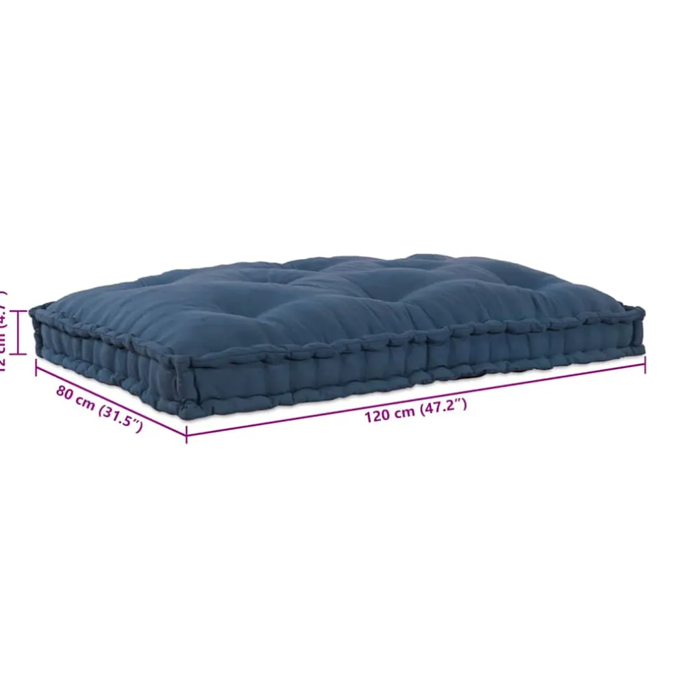 vidaXL Pallet Sofa Kussen Indigo 120 x 80 x 12 cm Stof