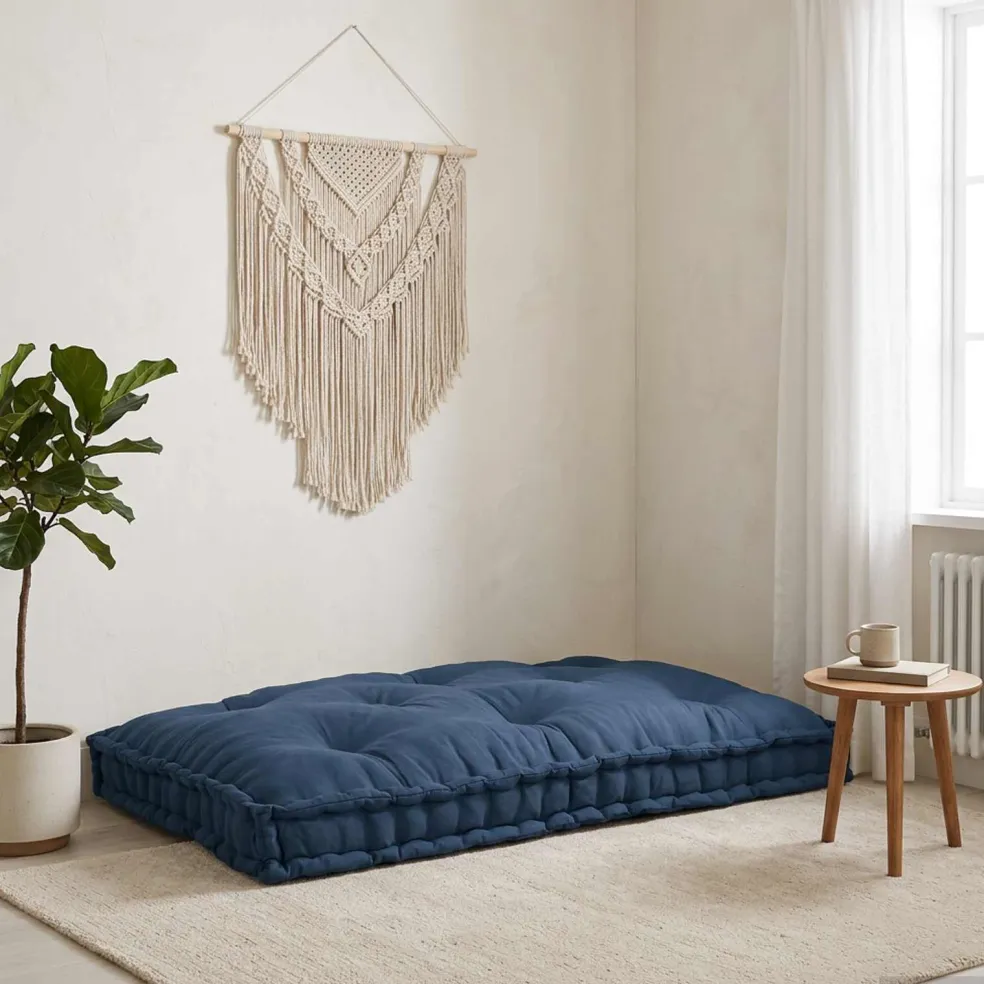 vidaXL Pallet Sofa Kussen Indigo 120 x 80 x 12 cm Stof