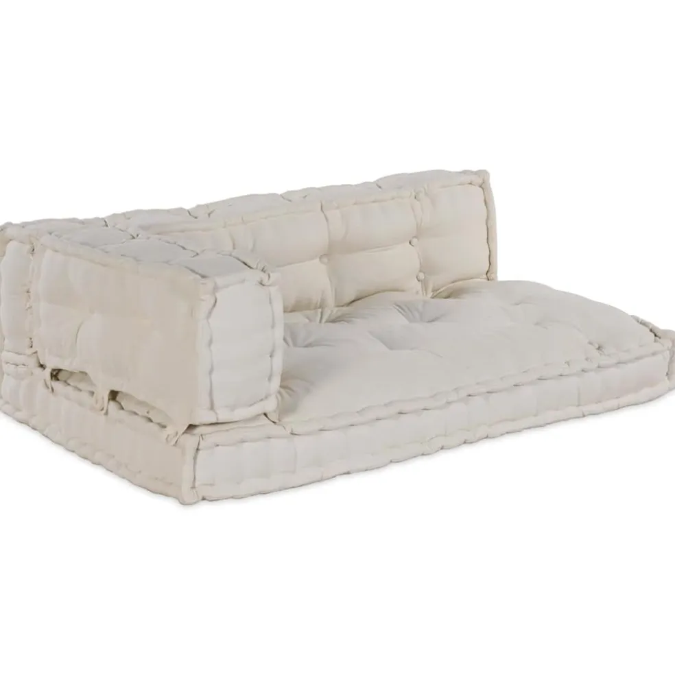 vidaXL Pallet Sofa Kussen 3 st Stof Crèmekleurig 120 x 80 x 34 cm