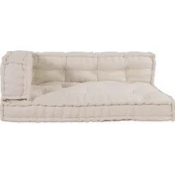 vidaXL Pallet Sofa Kussen 3 st Stof Crèmekleurig 120 x 80 x 34 cm