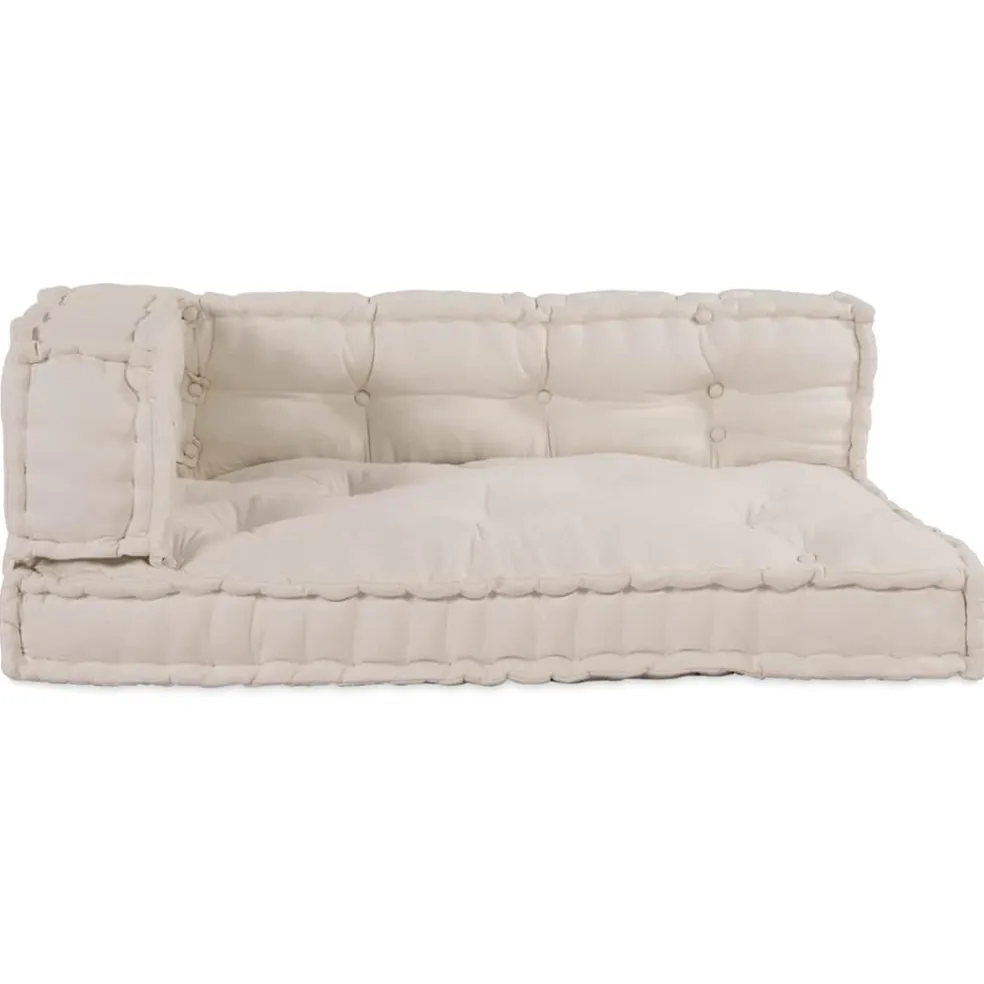 vidaXL Pallet Sofa Kussen 3 st Stof Crèmekleurig 120 x 80 x 34 cm