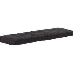 vidaXL Palletvloerkussen 120x40x7 cm katoen zwart