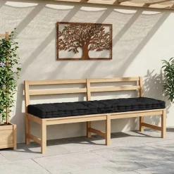 vidaXL Palletvloerkussen 120x40x7 cm katoen zwart