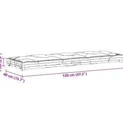 vidaXL Palletvloerkussen 120x40x7 cm katoen beige