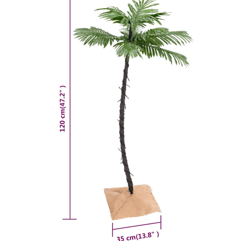 vidaXL Palmboom LED 72 LED's warmwit 120 cm