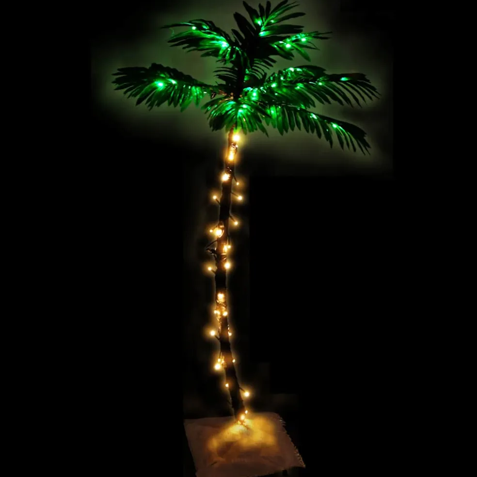 vidaXL Palmboom LED 72 LED's warmwit 120 cm