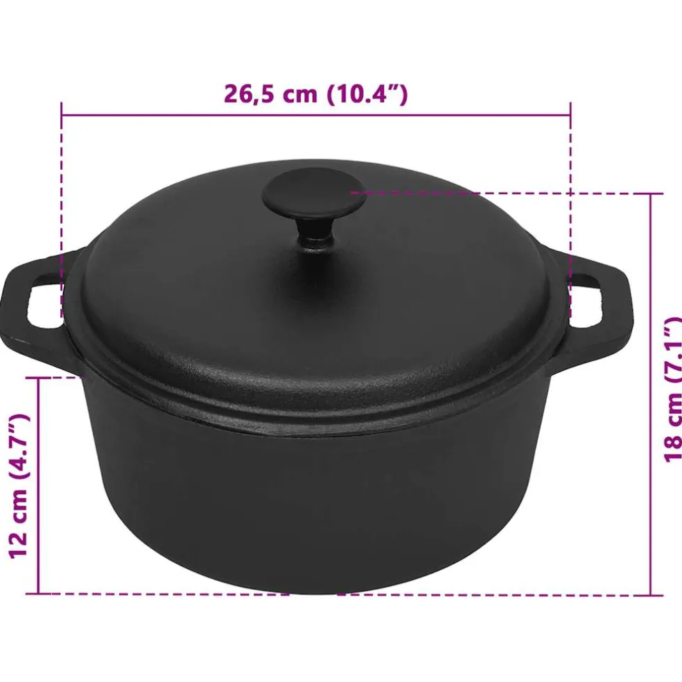 vidaXL Pan Ø26,5 cm gietijzer