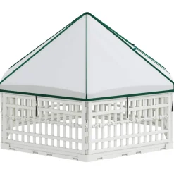 vidaXL 6 Panelen Hondenspeelpen 122 x 106,5 x 82 cm Kunststof Wit