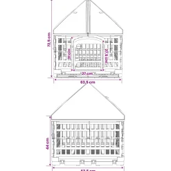 vidaXL 4 Panelen Honden Speelweide met Dak 122 x 106,5 x 82 cm Wit