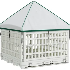 vidaXL 4 Panelen Honden Speelweide met Dak 122 x 106,5 x 82 cm Wit