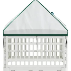 vidaXL 4 Panelen Honden Speelweide met Dak 60 x 60 x 82 cm Kunststof