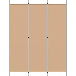 vidaXL 3-Panel Room Divider Beige 150 x 200 cm Stof