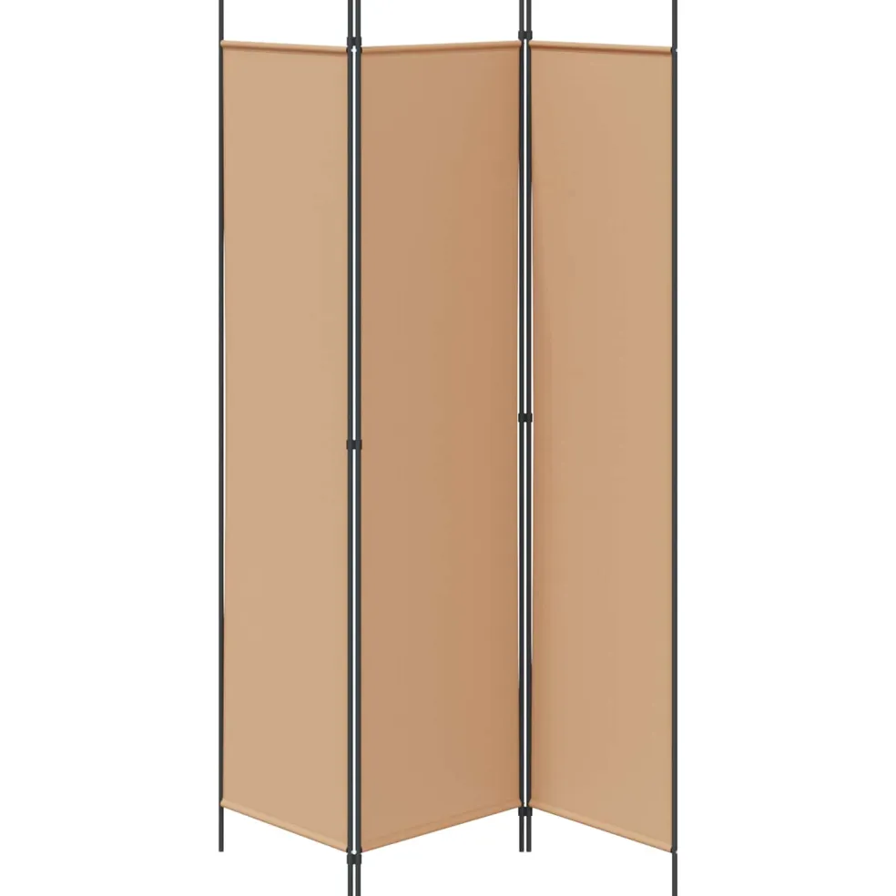 vidaXL 3-Panel Room Divider Beige 150 x 200 cm Stof