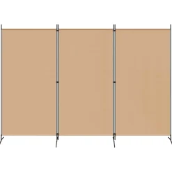 vidaXL 3-Panel Room Divider Beige 260 x 180 cm Stof