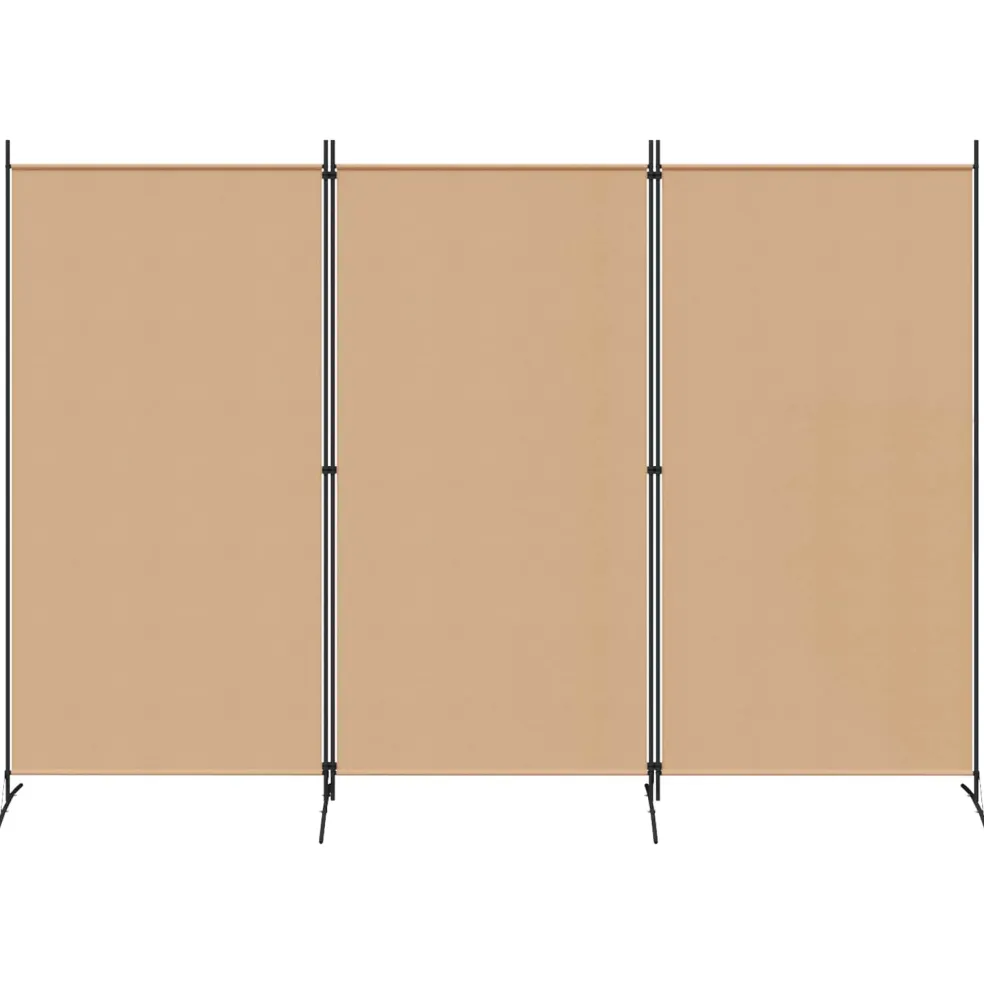 vidaXL 3-Panel Room Divider Beige 260 x 180 cm Stof