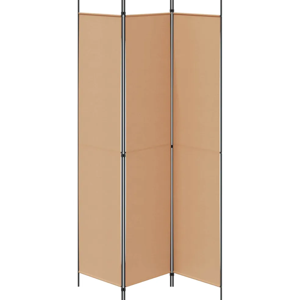 vidaXL 3-Panel Room Divider Beige 150 x 220 cm Stof