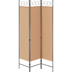 vidaXL 3-Panel Room Divider Beige 120 x 180 cm Stof