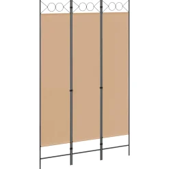 vidaXL 3-Panel Room Divider Beige 120 x 200 cm Stof