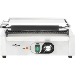 vidaXL Panini grill gegroefd 2200 W 43x30,5x20 cm