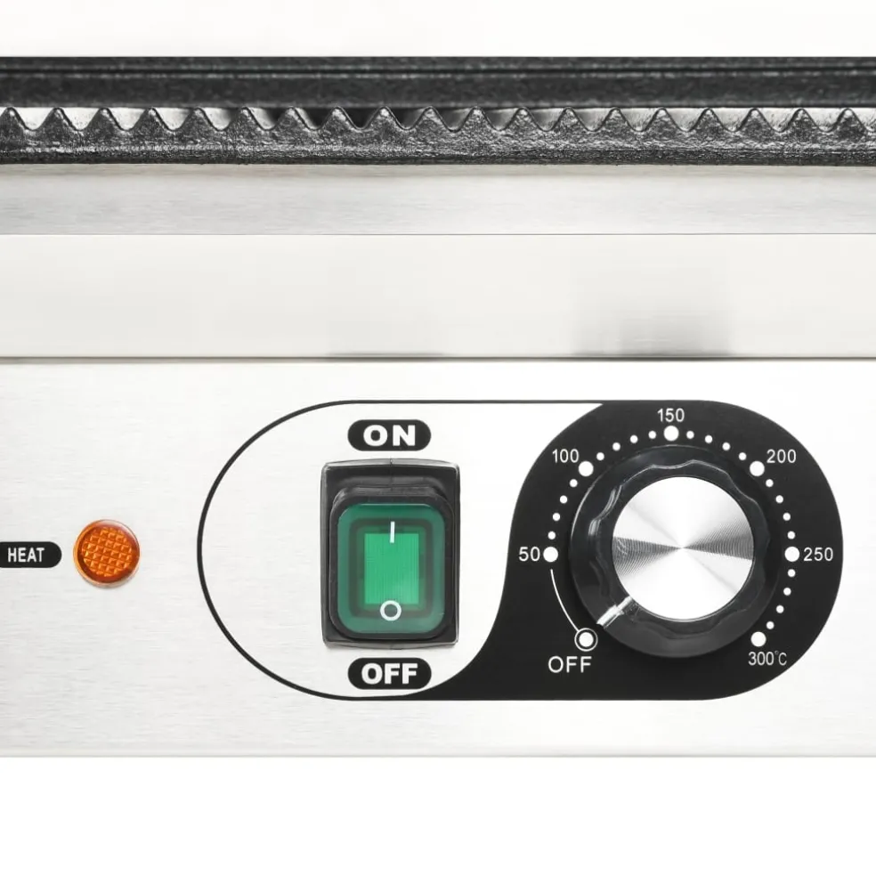 vidaXL Panini grill gegroefd 2200 W 43x30,5x20 cm