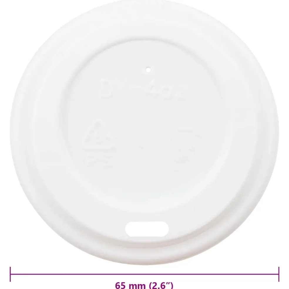 vidaXL Papieren koffiebekerdeksels Ø60 mm 4oz 1000 st kunststof wit