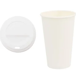 vidaXL Papieren koffiekopjes met deksel 1000 st 16oz 400 ml